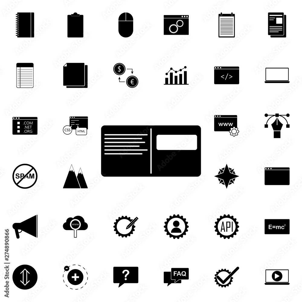 Aufkleber notebook icon. universal set of web for website design and development, app development