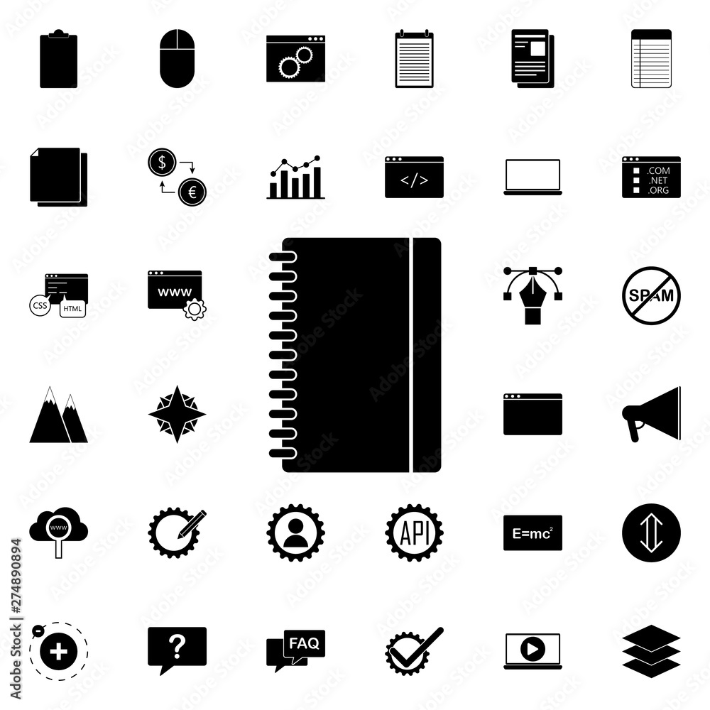 Aufkleber notebook icon. universal set of web for website design and development, app development