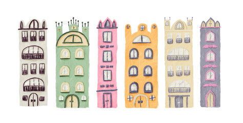 set of old town houses