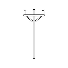 Outline wood power line icon. Power line simple