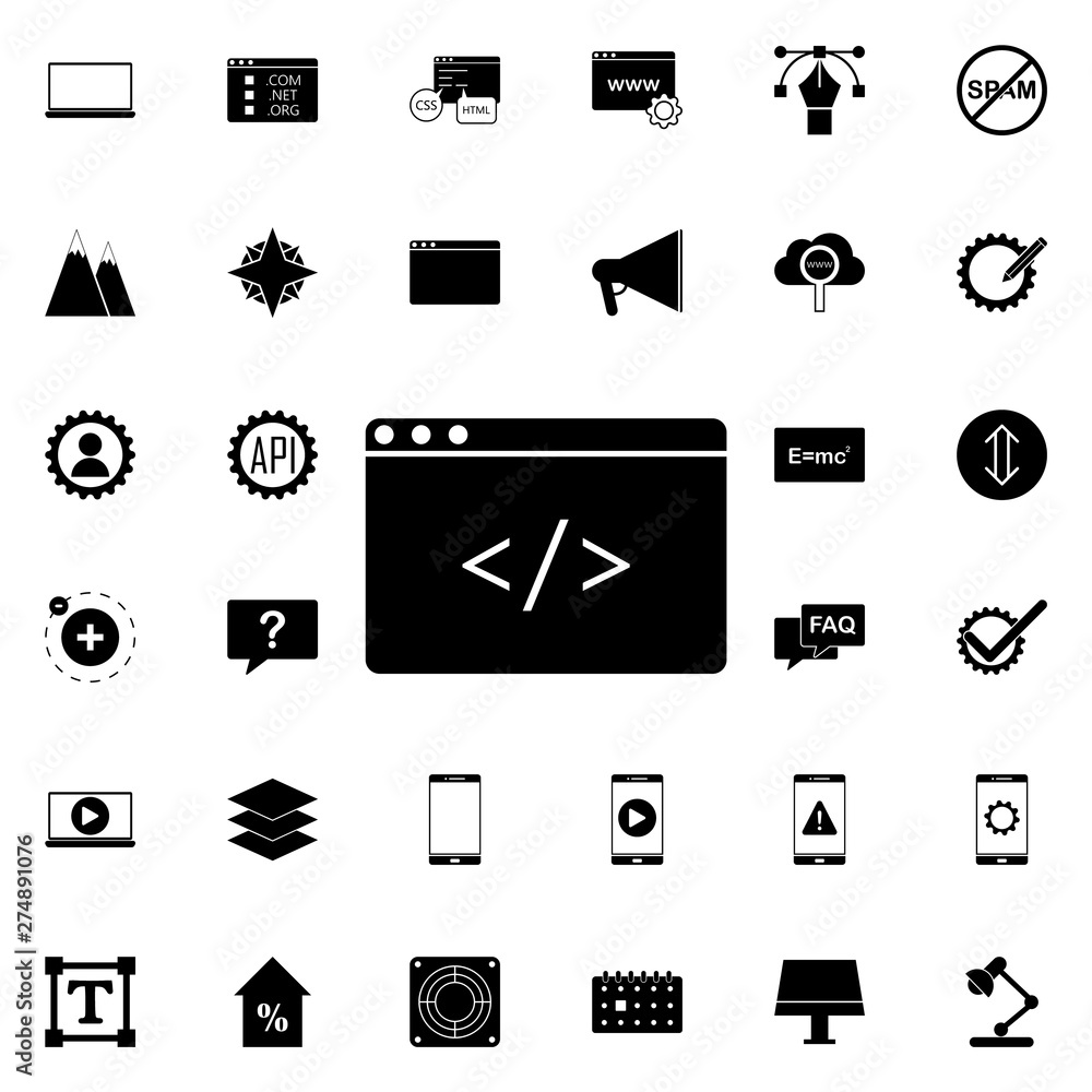 Aufkleber browser icon. universal set of web for website design and development, app development