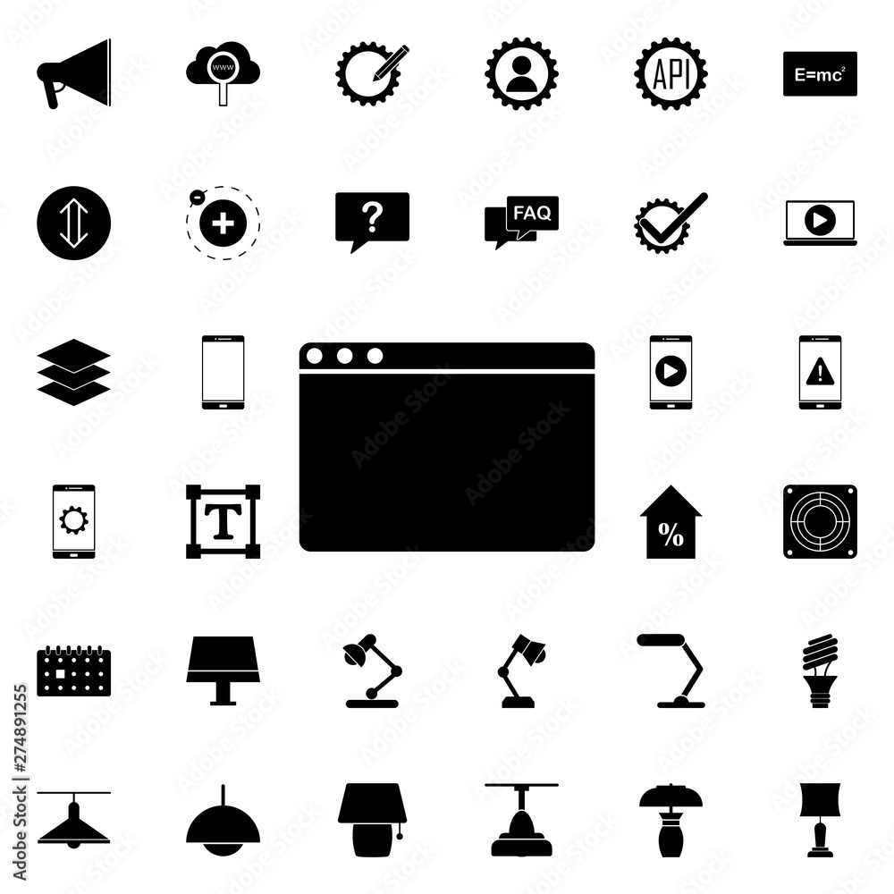 Aufkleber browser icon. universal set of web for website design and development, app development