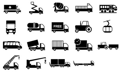 Transportation vector icon set