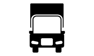 Frontal truck sign icon in trendy flat style for transportation and logistics