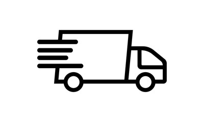Fast shipping delivery truck icon for logistics and transportation