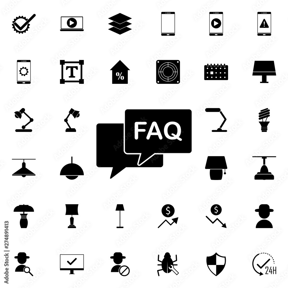 Aufkleber faq conversation icon. universal set of web for website design and development, app development