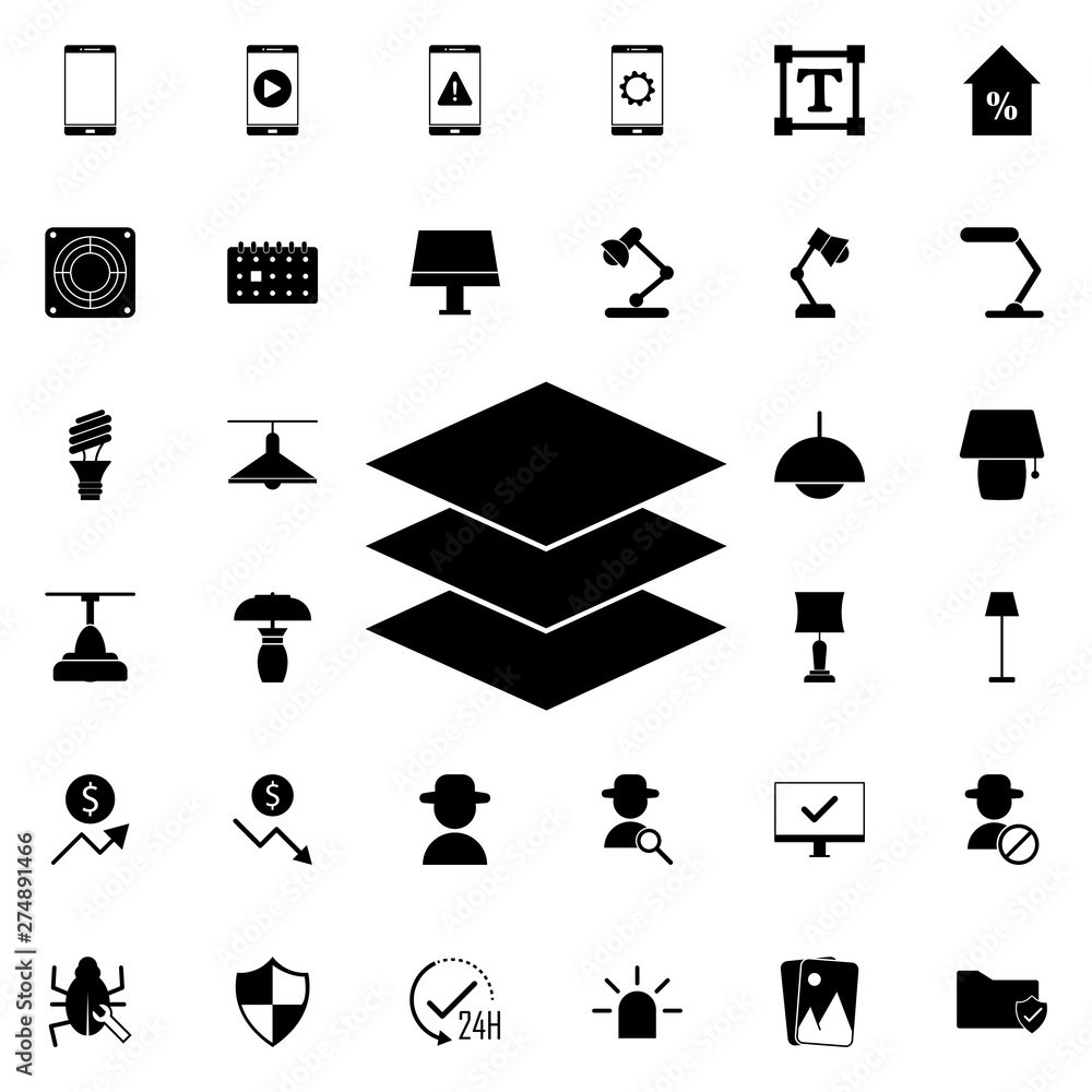 Aufkleber layer icon. universal set of web for website design and development, app development