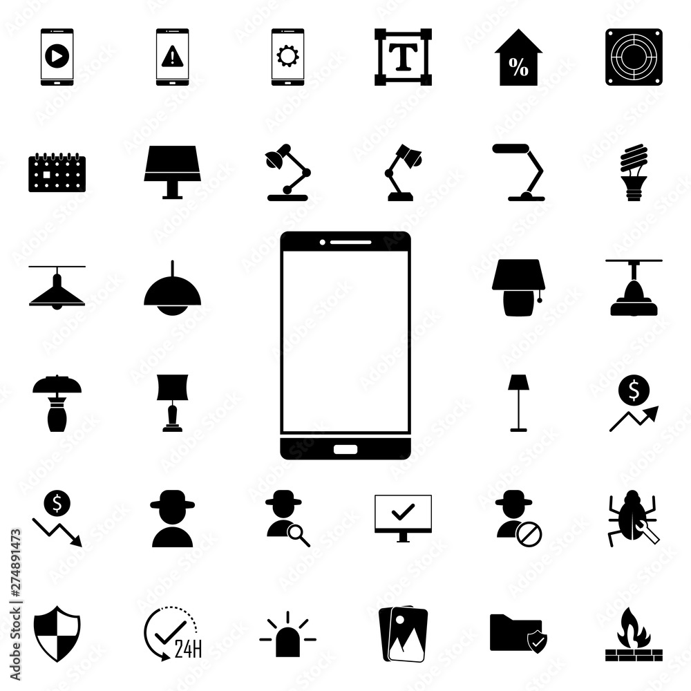 Poster smart phone icon. universal set of web for website design and development, app development