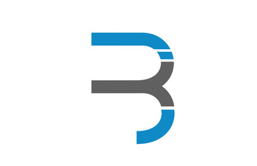 blue white B alphabet letter logo icon design sign