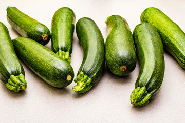 Bright green zucchini