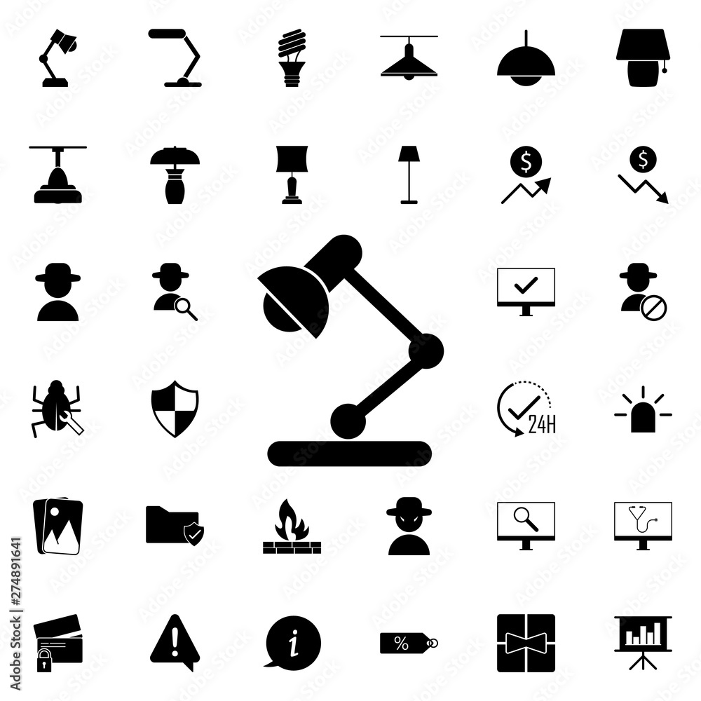 Aufkleber table lamp icon. universal set of web for website design and development, app development