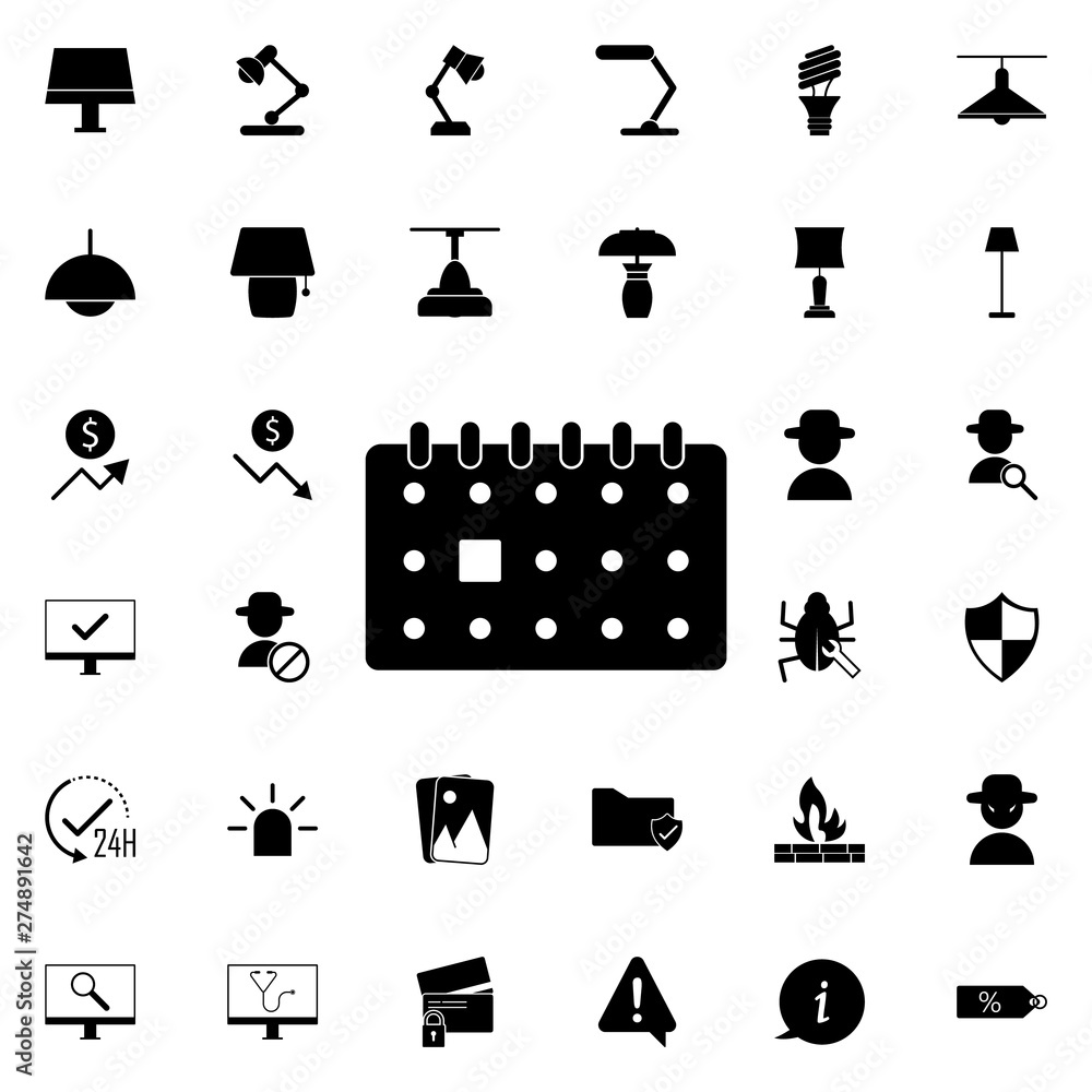Poster the calendar icon. universal set of web for website design and development, app development