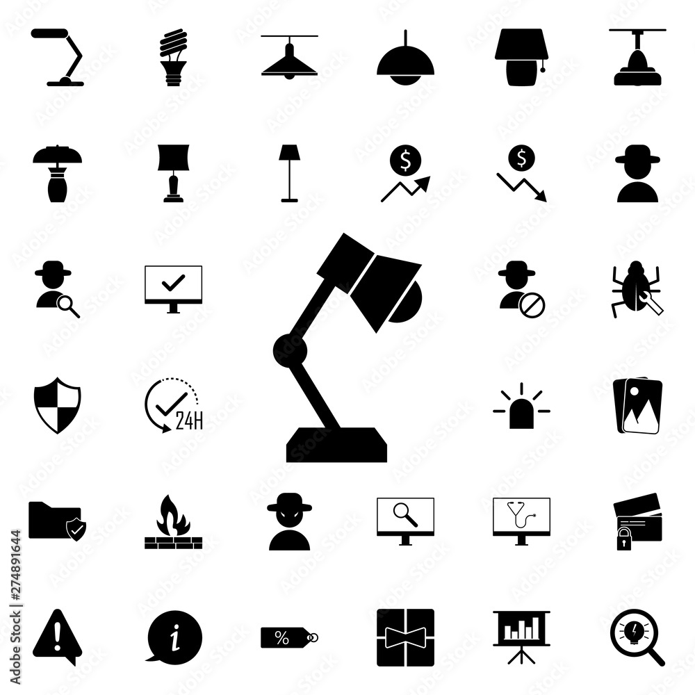 Aufkleber table lamp icon. universal set of web for website design and development, app development
