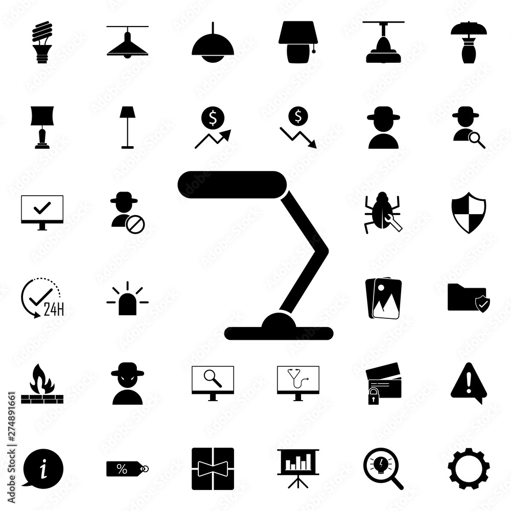 Aufkleber table lamp icon. universal set of web for website design and development, app development