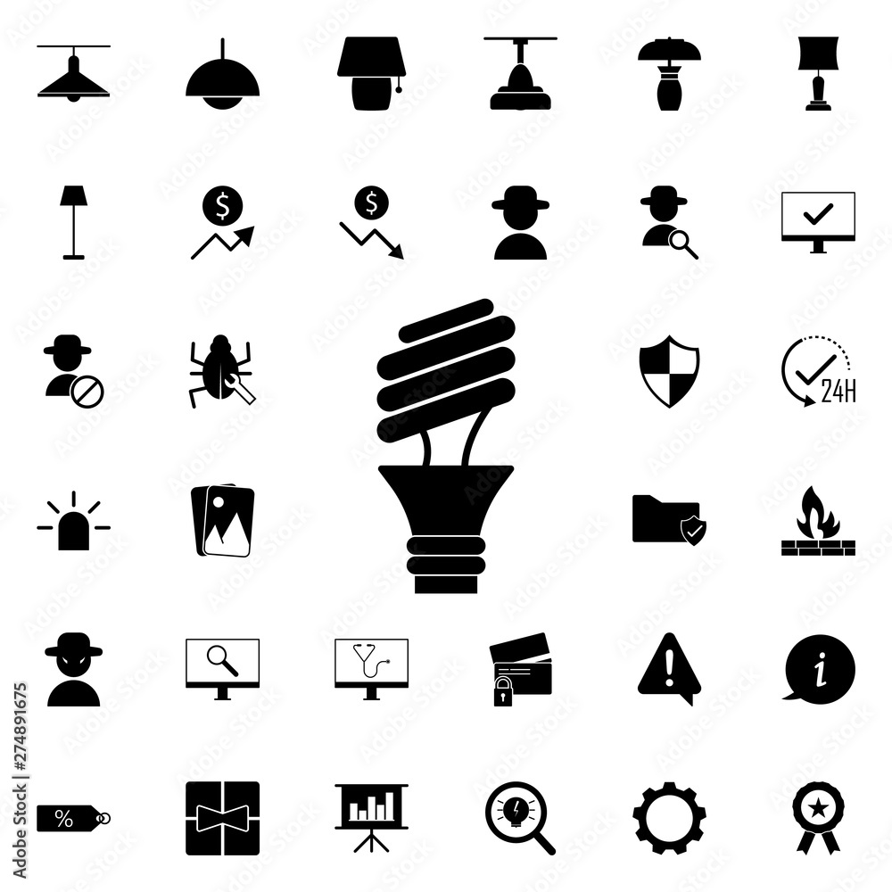 Poster eco lamp icon. universal set of web for website design and development, app development