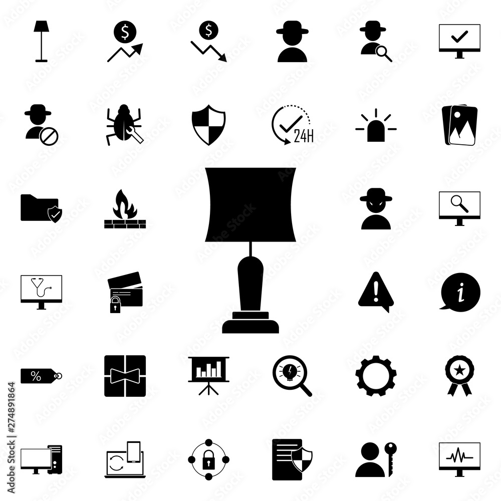 Aufkleber table lamp icon. universal set of web for website design and development, app development