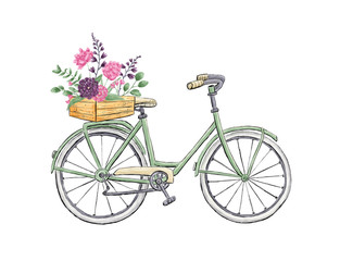Fototapeta na wymiar Bicycle with flowers