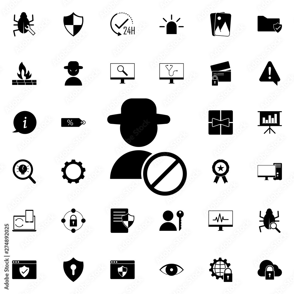 Poster deleting a contact icon. universal set of web for website design and development, app development