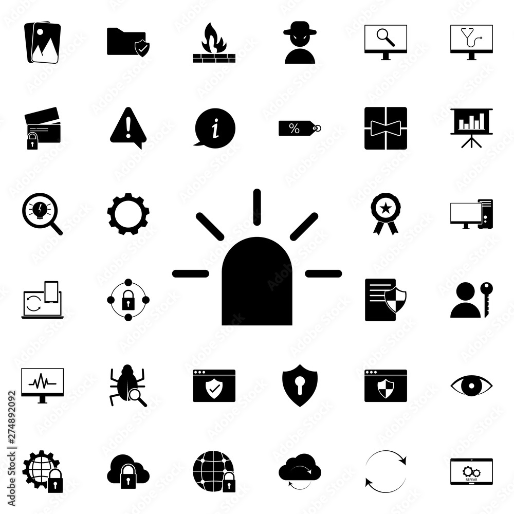 Poster siren icon. universal set of web for website design and development, app development