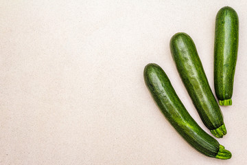 Bright green zucchini