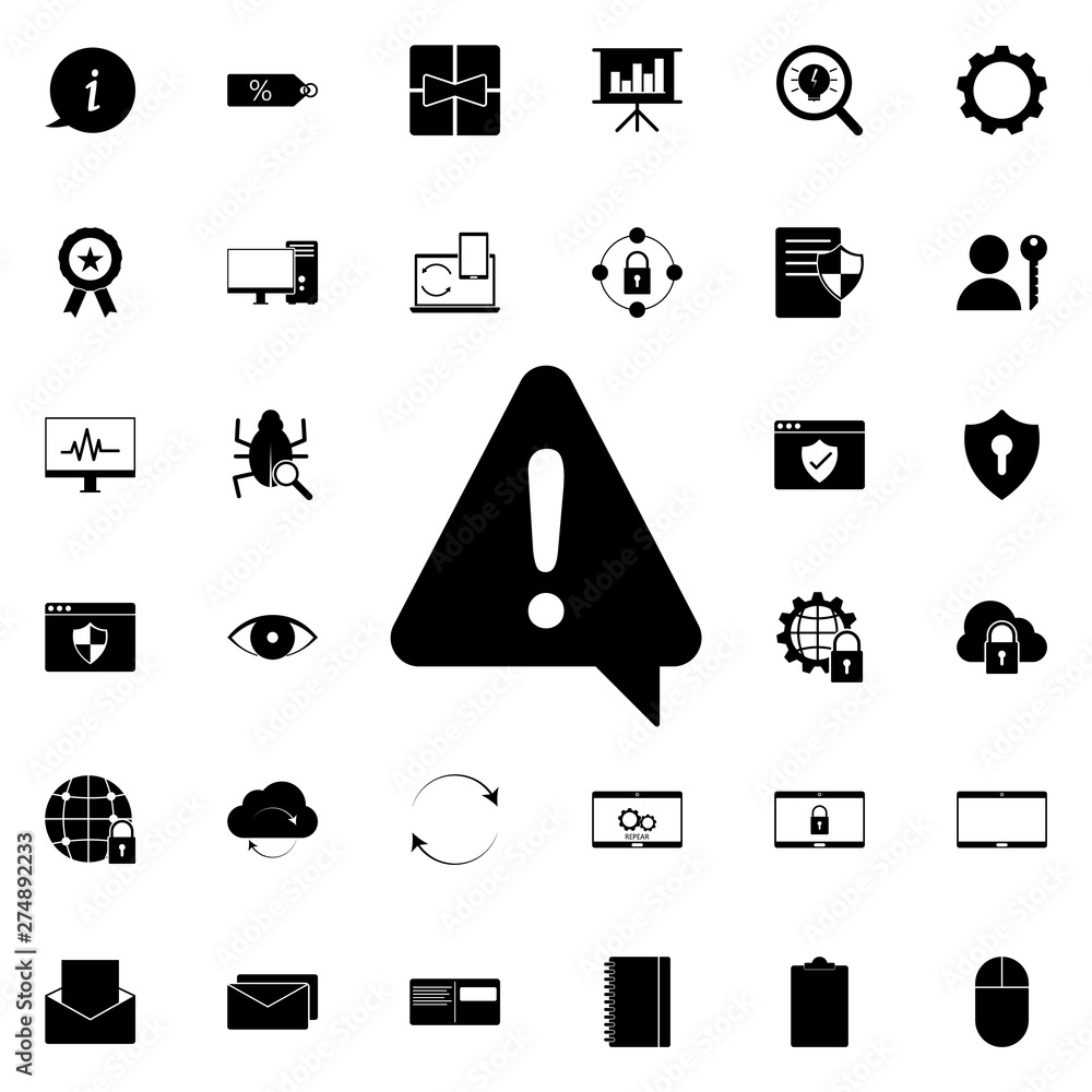 Poster notification icon. universal set of web for website design and development, app development