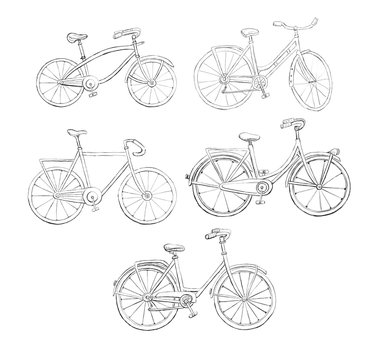 Set of graphic bicycle