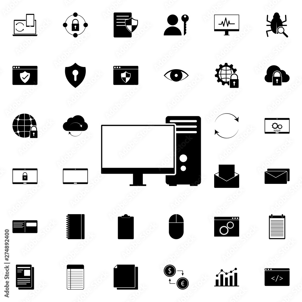 Aufkleber a computer icon. universal set of web for website design and development, app development