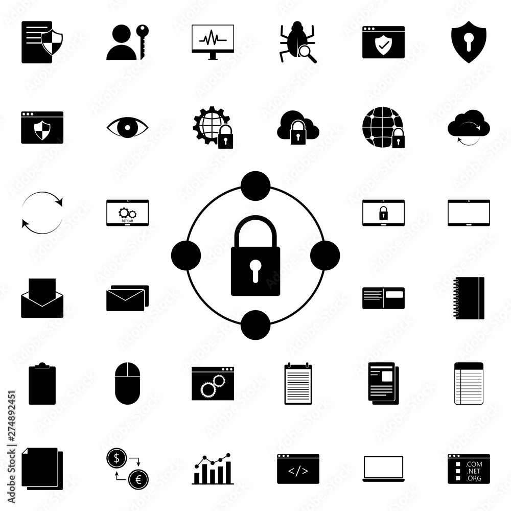 Aufkleber lock communities icon. universal set of web for website design and development, app development