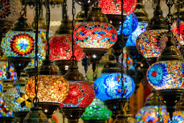 Hanging mosaic lamp
