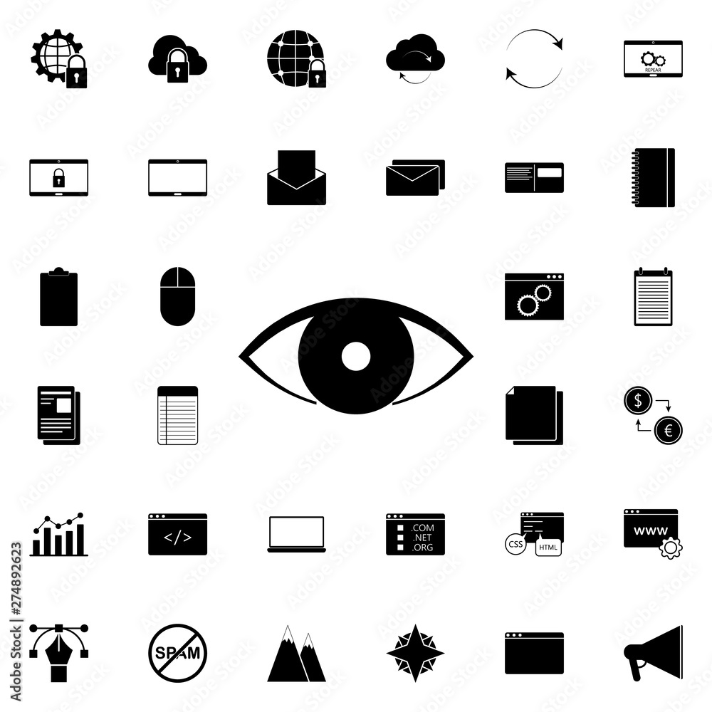 Poster eye icon. universal set of web for website design and development, app development