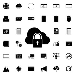 lock cloud icon. Universal set of web for website design and development, app development