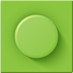 High quality glossy big light green detail from a plastic constructor.