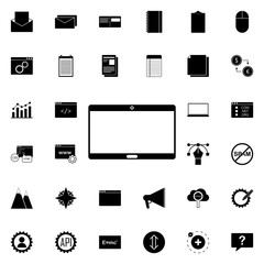 the tablet icon. Universal set of web for website design and development, app development