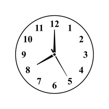 Clock analog vector icon with numbers