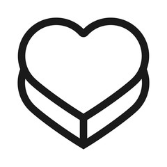 heart shaped gift box - minimal line web icon. simple vector illustration. concept for infographic, website or app.