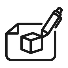 box drawing - minimal line web icon. simple vector illustration. concept for infographic, website or app.