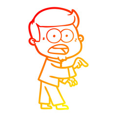 warm gradient line drawing cartoon shocked man