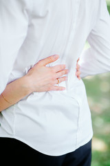 man and woman posing on the lake at the camera, close view