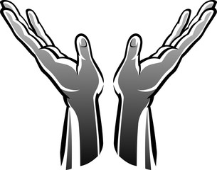 Open Hands Worship Shadowed Illustration