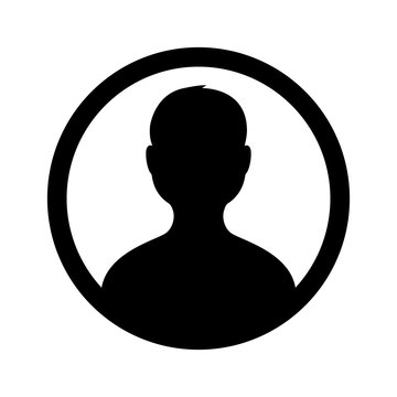 Silhouette of a man in a circle, vector