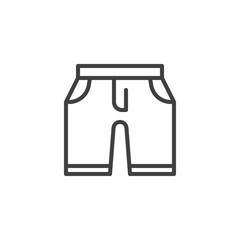 Denim shorts line icon. linear style sign for mobile concept and web design. Men summer pants outline vector icon. Symbol, logo illustration. Vector graphics