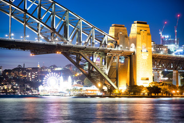 Fototapeta na wymiar Sydney Harbor Bridge at night, Australia