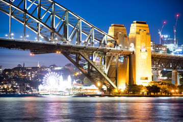 Obraz premium Sydney Harbor Bridge at night, Australia