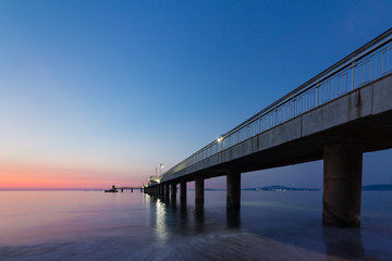 bridge at sunset. landscape view