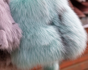 Fur on women's winter hat as a background