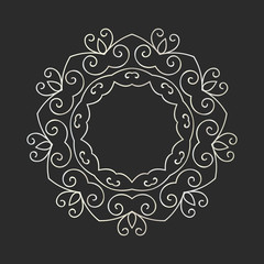 Elegant hand drawn retro floral frame