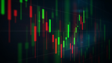 Candlestick Stock Chart 3D View 