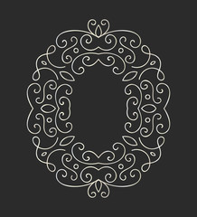 Elegant hand drawn retro floral frame