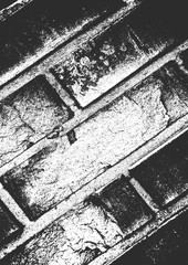 Fototapeta premium Distress old brick wall texture. Black and white grunge background. Vector illustration.