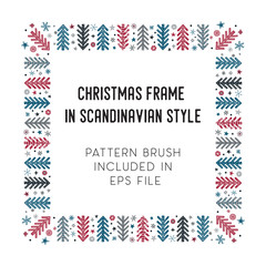 Christmas frame and brush with corner tiles
